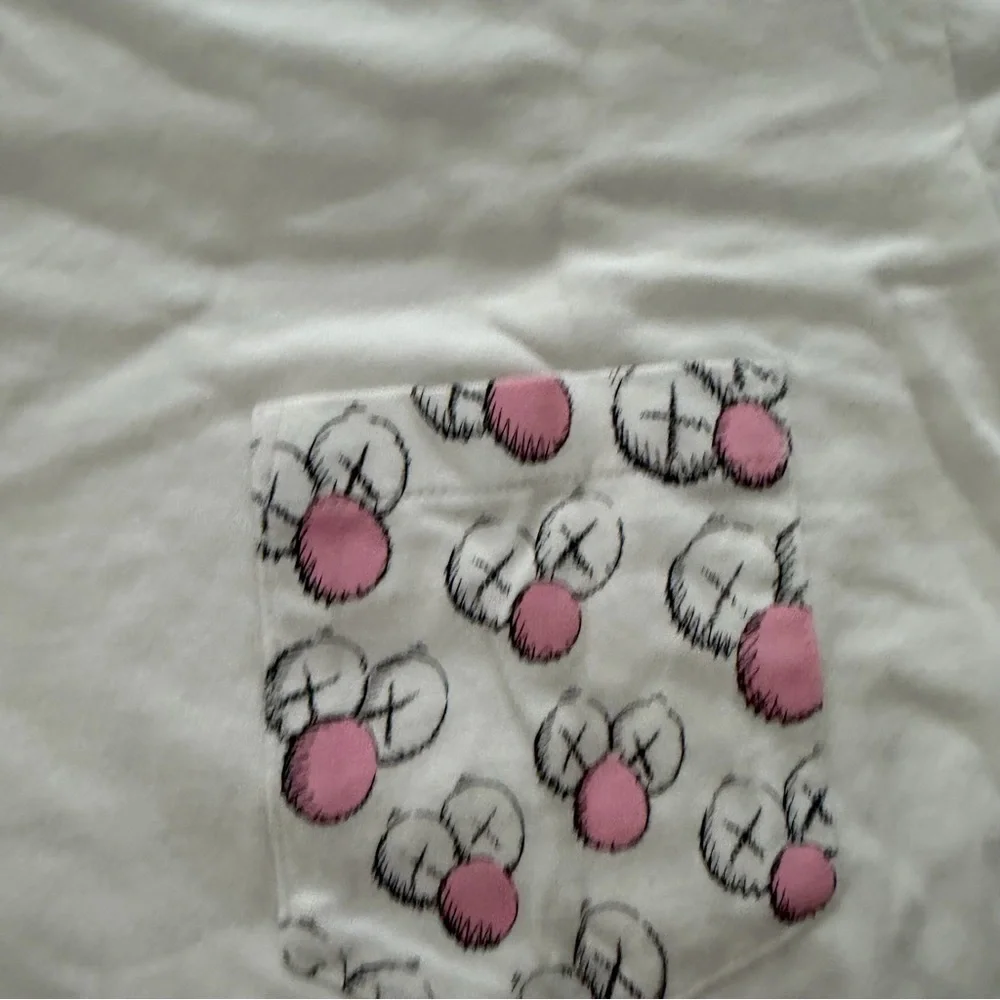 KAWS White Tee with Patterned Pocket XS - Picture 2 of 4